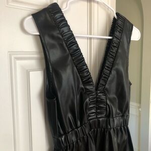 Sundays. We Are Sundays Deep V Vegan Leather Farley Dress. Size XS